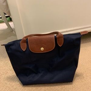 Long champ navy blue tote
